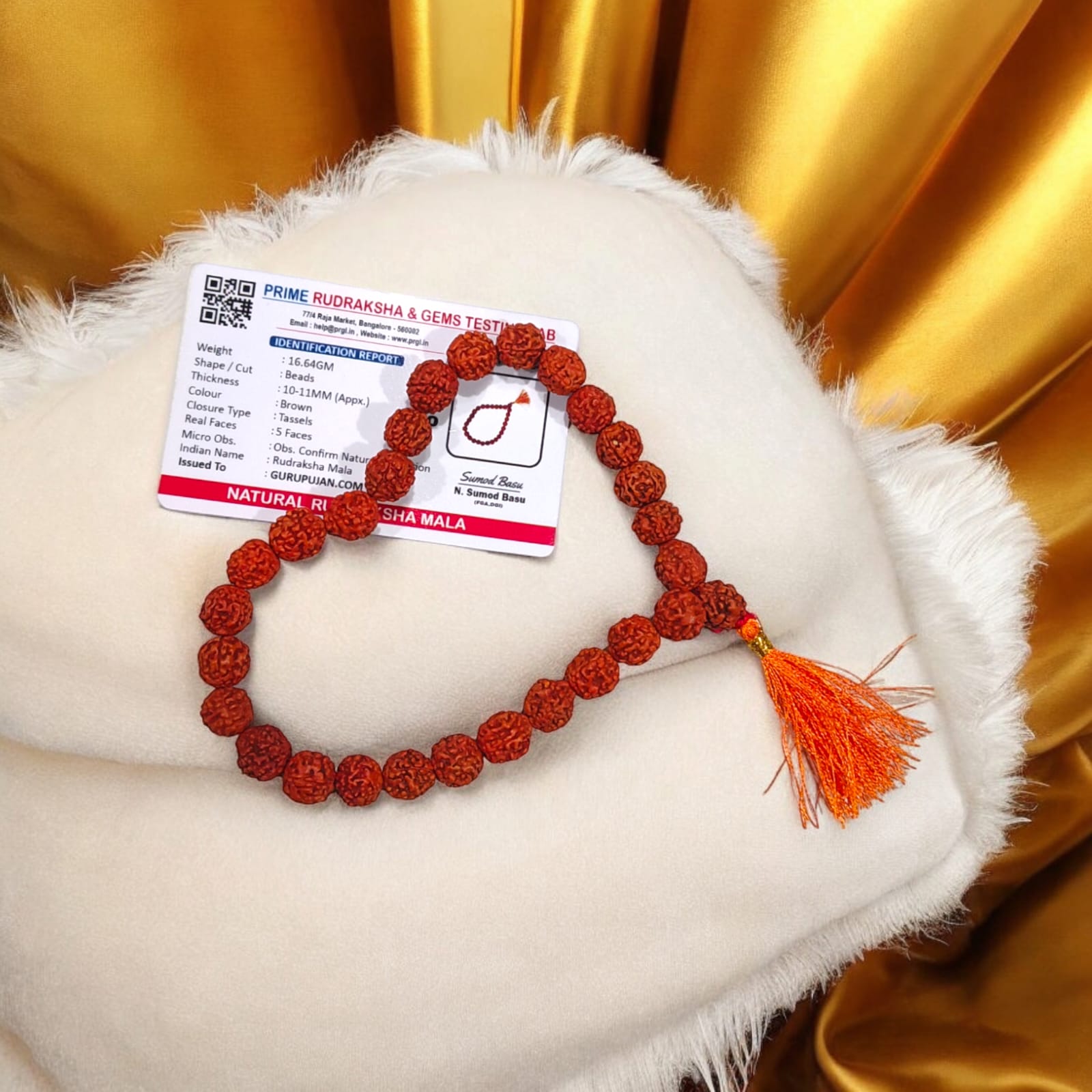 Natural Rudraksha Mala with 5 Mukhi beads, available in different variants for Jaap, meditation, and wearing, lab-certified for authenticity.