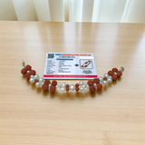 Natural Rudraksha and Pearl Bracelet for Spiritual Healing and Meditation, Lab Certified