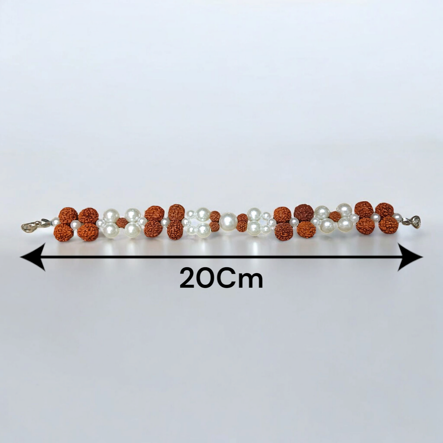 Natural Rudraksha and Pearl Bracelet for Spiritual Healing and Meditation, Lab Certified