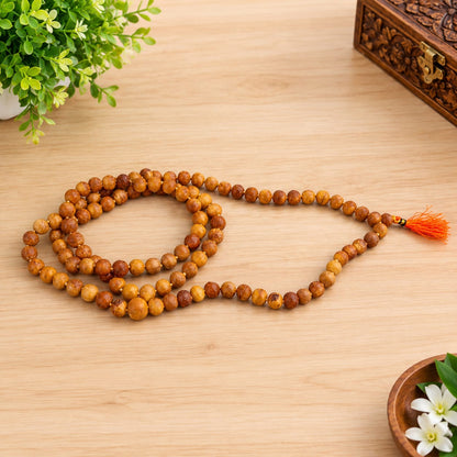 Natural Safed Chandan Mala and White Sandalwood Bracelet lab certified for meditation, chanting and daily spiritual wear