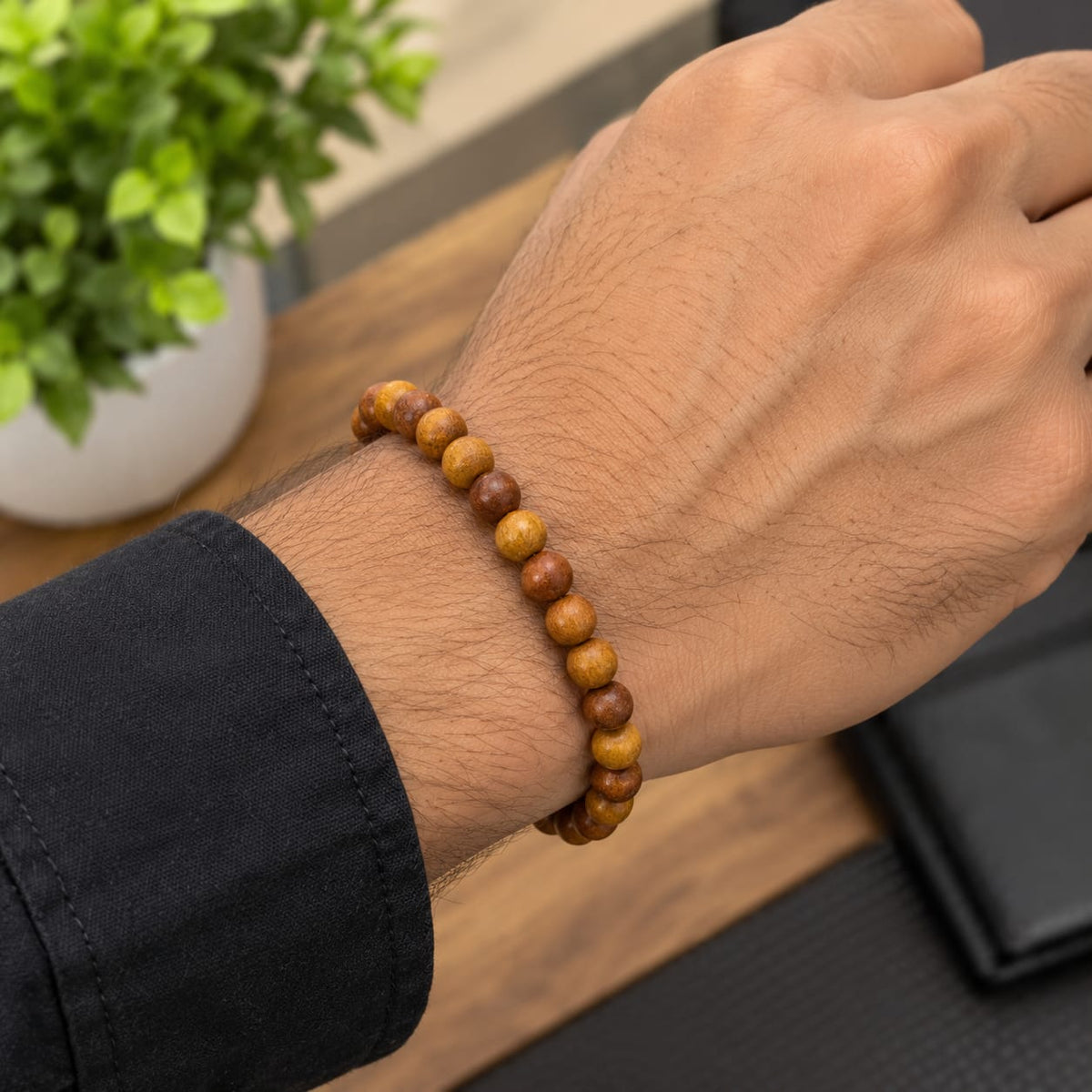Natural Safed Chandan Mala and White Sandalwood Bracelet lab certified for meditation, chanting and daily spiritual wear