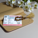 Natural Tiger Eye Finger Mala with 9+1 smooth 8mm golden-brown beads, lab-certified gemstone mala used for meditation, healing, and protection