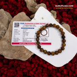 Natural Tiger's Eye Bracelet made from 8MM beads with a stretchable band, Lab Certified for authenticity.