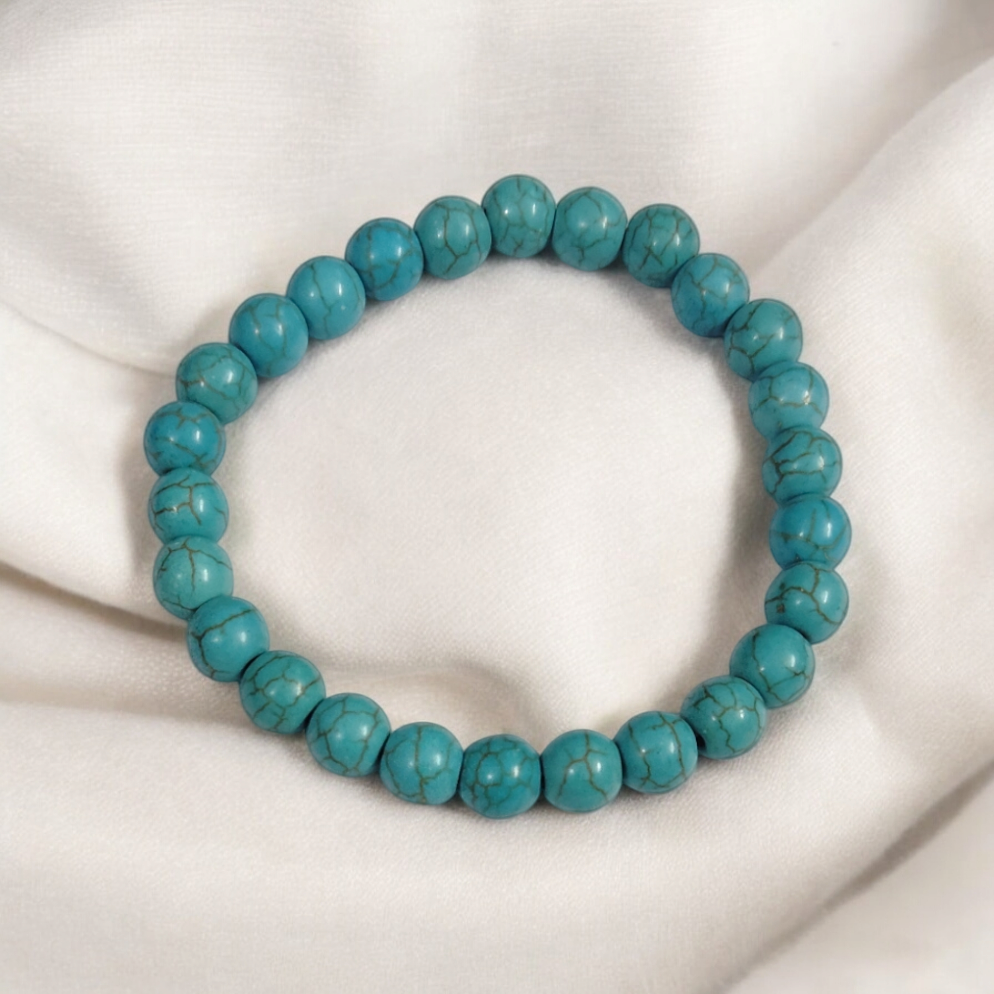 Natural Turquoise Bracelet - Natural Reiki Feng-Shui Healing Crystal Gem Stone – 8MM - Stretchable