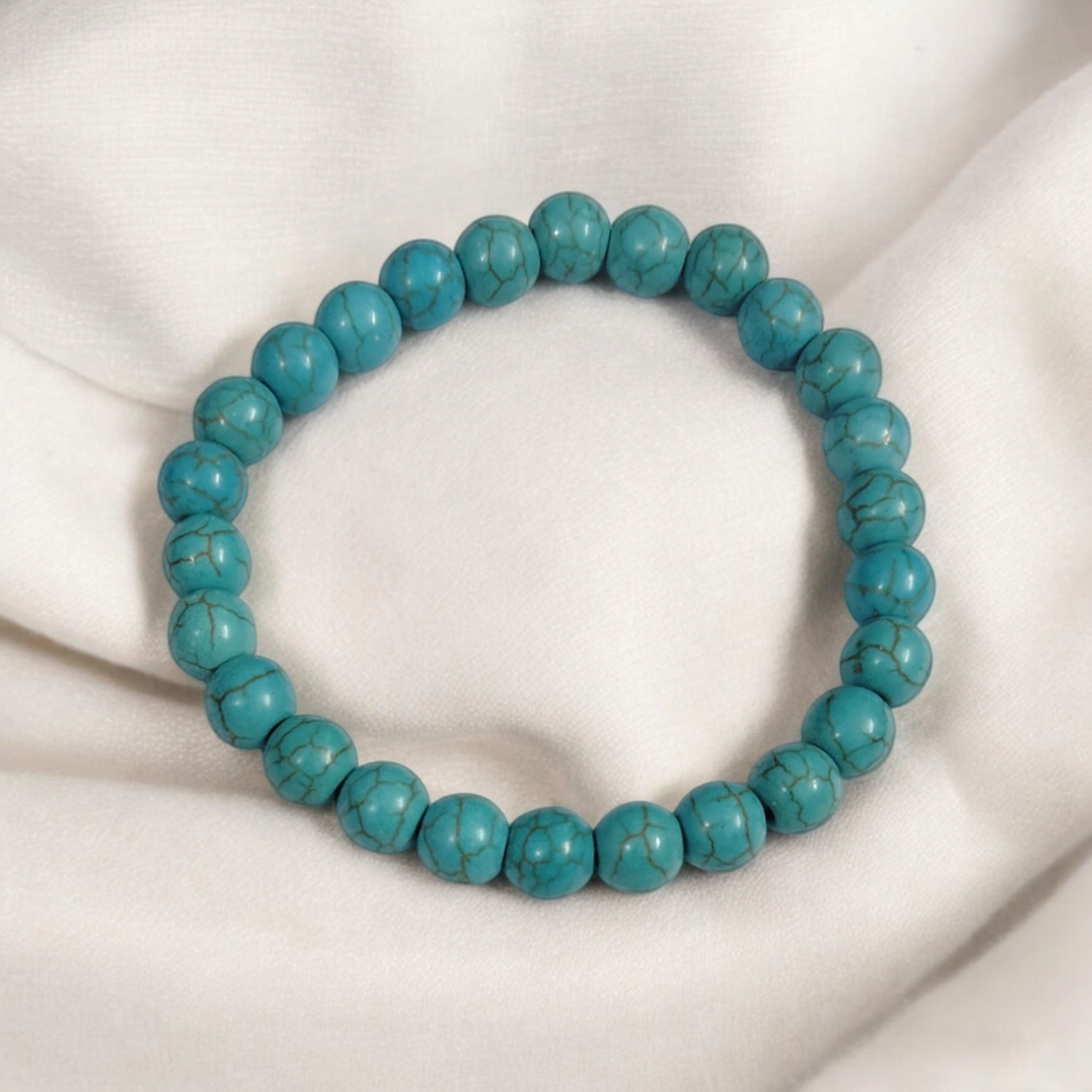 Natural Turquoise Bracelet - Natural Reiki Feng-Shui Healing Crystal Gem Stone – 8MM - Stretchable