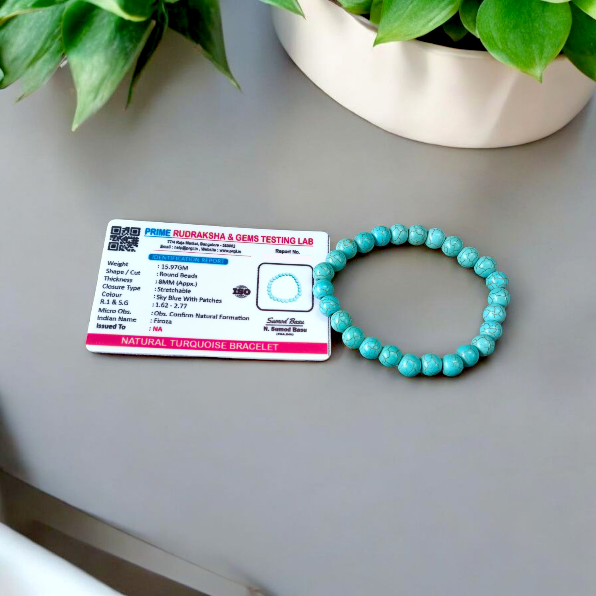 Natural Turquoise Bracelet - Natural Reiki Feng-Shui Healing Crystal Gem Stone – 8MM - Stretchable