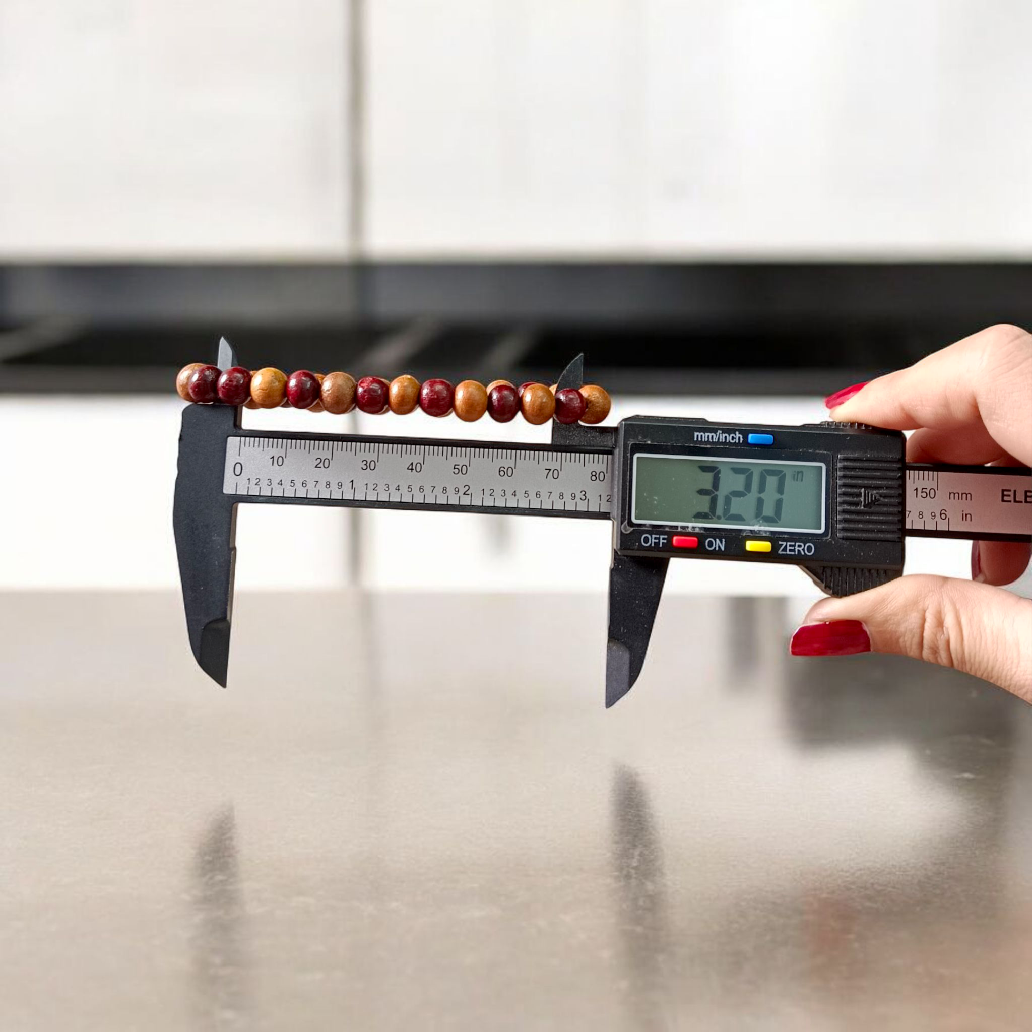 Natural White & Red Sandalwood Bracelet with 8mm stretchable beads, lab certified for meditation and healing