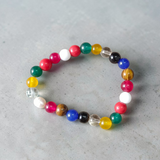 Navratan Bracelet 9-10mm Stretchable Lab Certified Spiritual Healing Jewelry