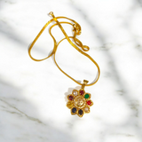 Navratan Locket | Navratan Pendant with Om Symbol and Free Gold Chain – A spiritual pendant with nine gemstones for balance, prosperity, and divine protection