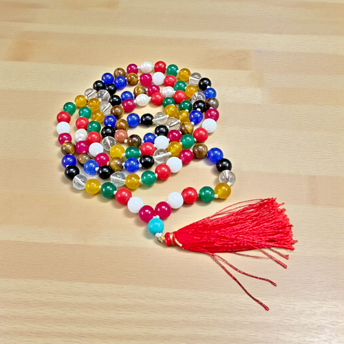 Navratan/Navgrah Mala | Lab Certified | Spiritual Balance, Luck & Prosperity