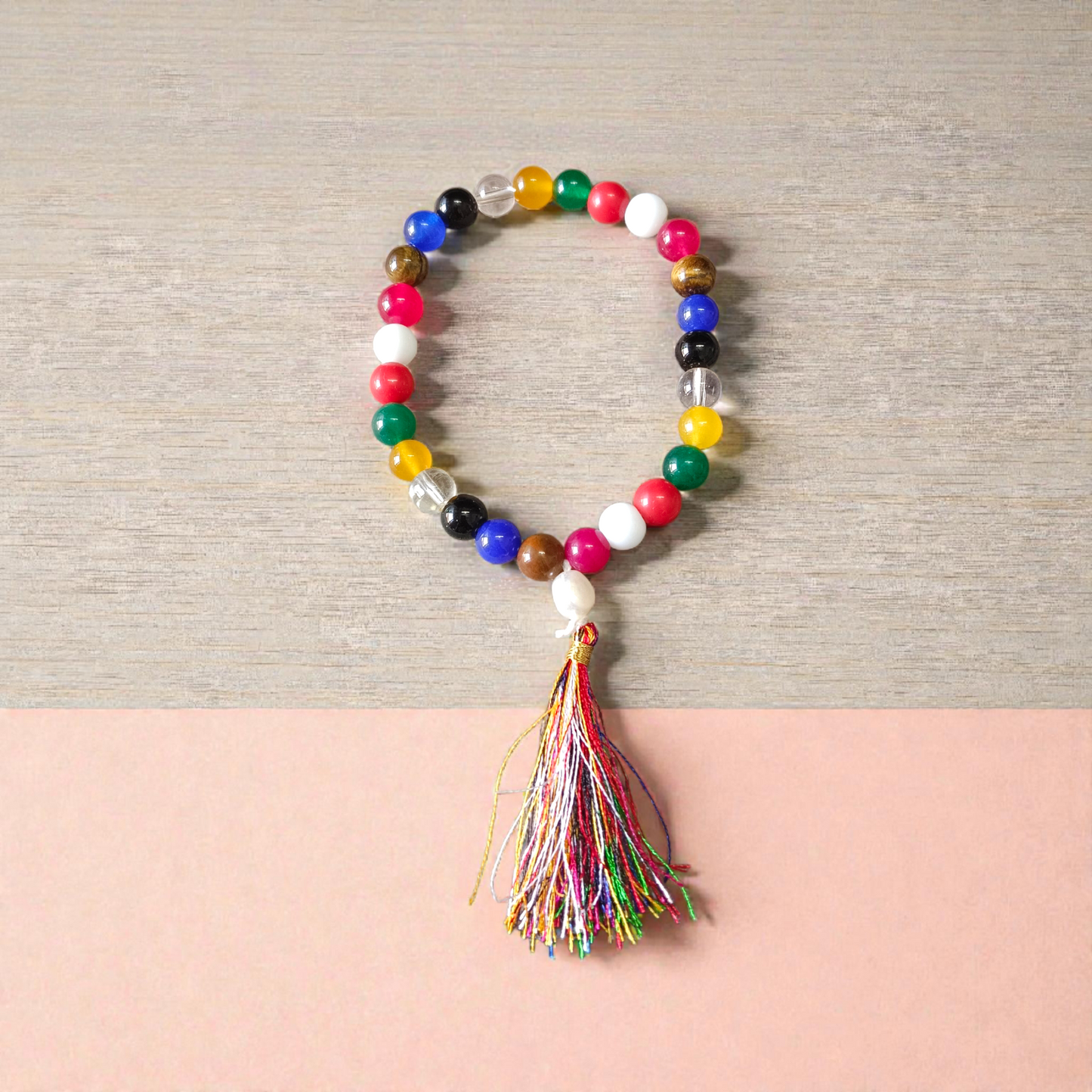 Navratan (Navgrah) Mala with 108+1 Beads – 8mm Lab Certified Gemstones for Astrology, Prosperity, and Spiritual Protection