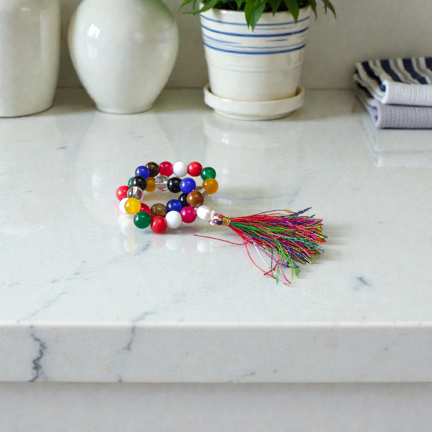 Navratan (Navgrah) Mala with 108+1 Beads – 8mm Lab Certified Gemstones for Astrology, Prosperity, and Spiritual Protection