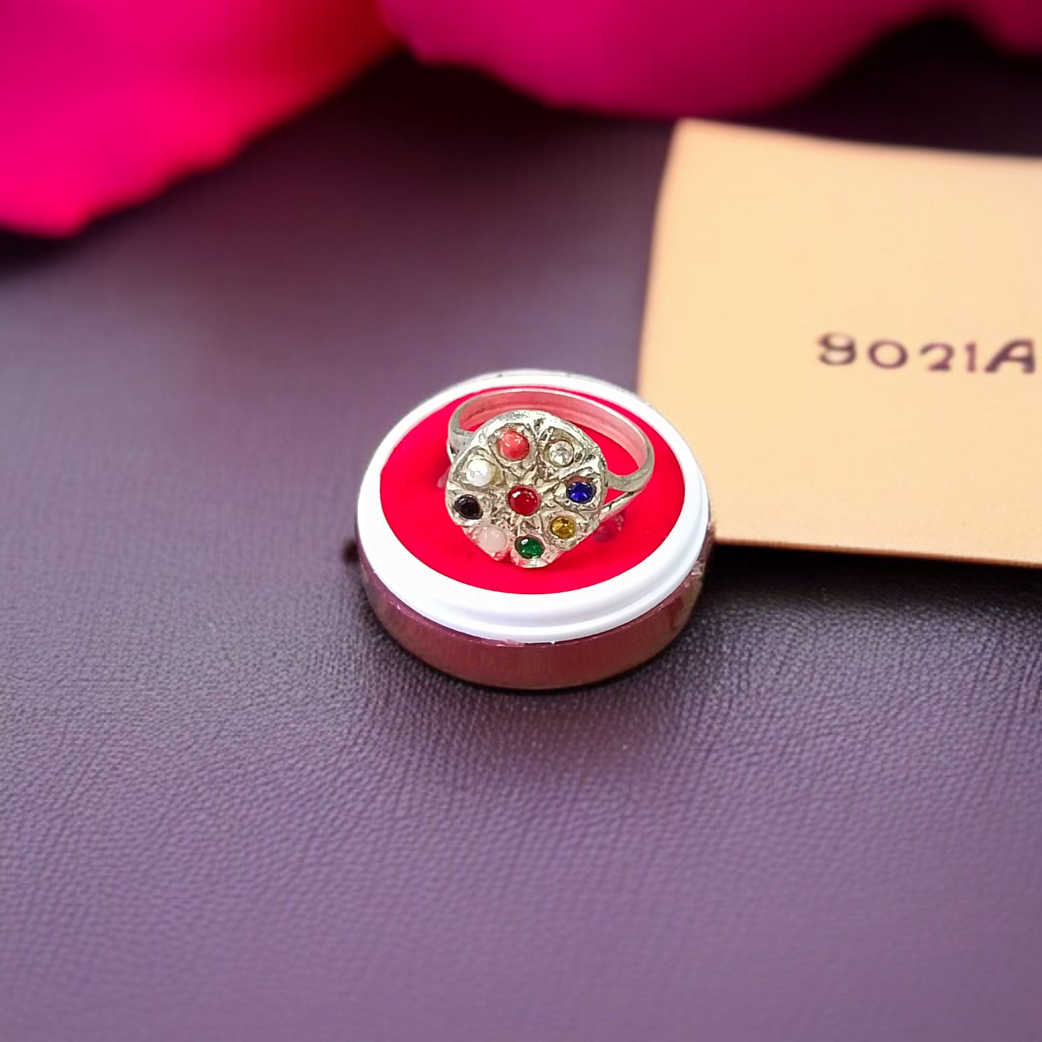 Navratan Ring with Nine Gemstones | Oval Shape – Spiritual and astrological ring offering prosperity, protection, and balance through the power of Navratan gemstones