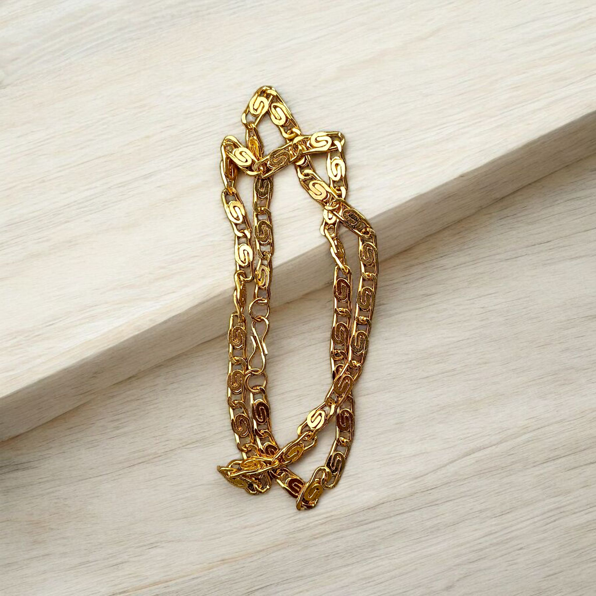 Nawabi Style Artificial Gold Chain – 1 Gram Gold Plated 20-inch chain for boys and girls, perfect for traditional and modern wear