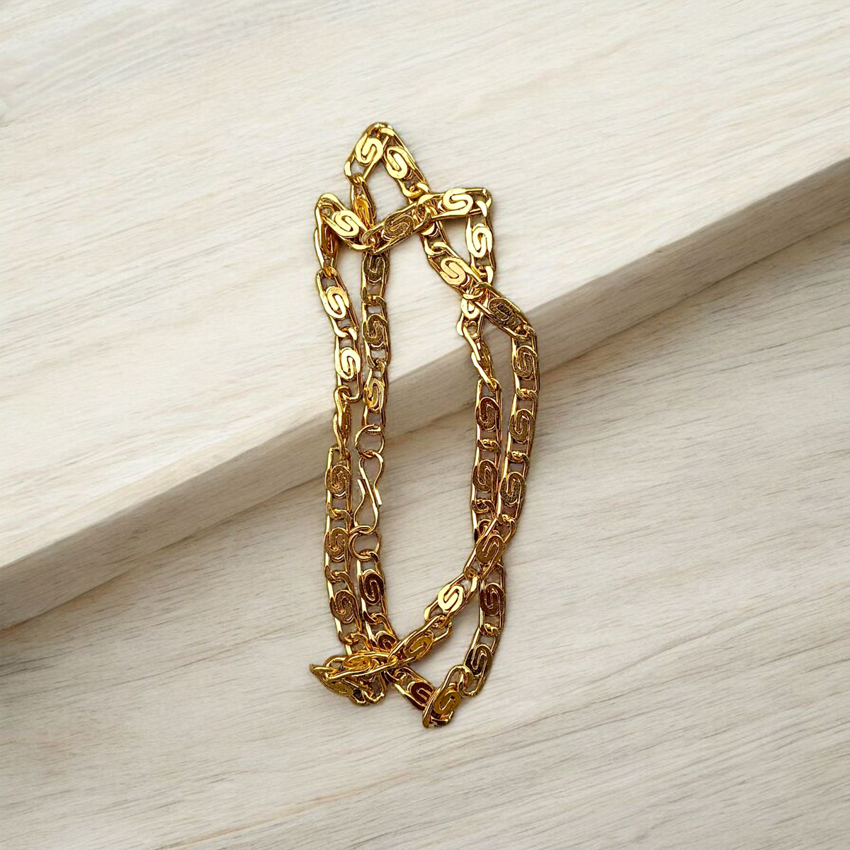 Nawabi Style Artificial Gold Chain – 1 Gram Gold Plated 20-inch chain for boys and girls, perfect for traditional and modern wear