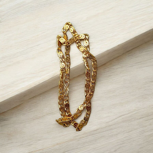 Nawabi Style Artificial Gold Chain – 1 Gram Gold Plated 20-inch chain for boys and girls, perfect for traditional and modern wear