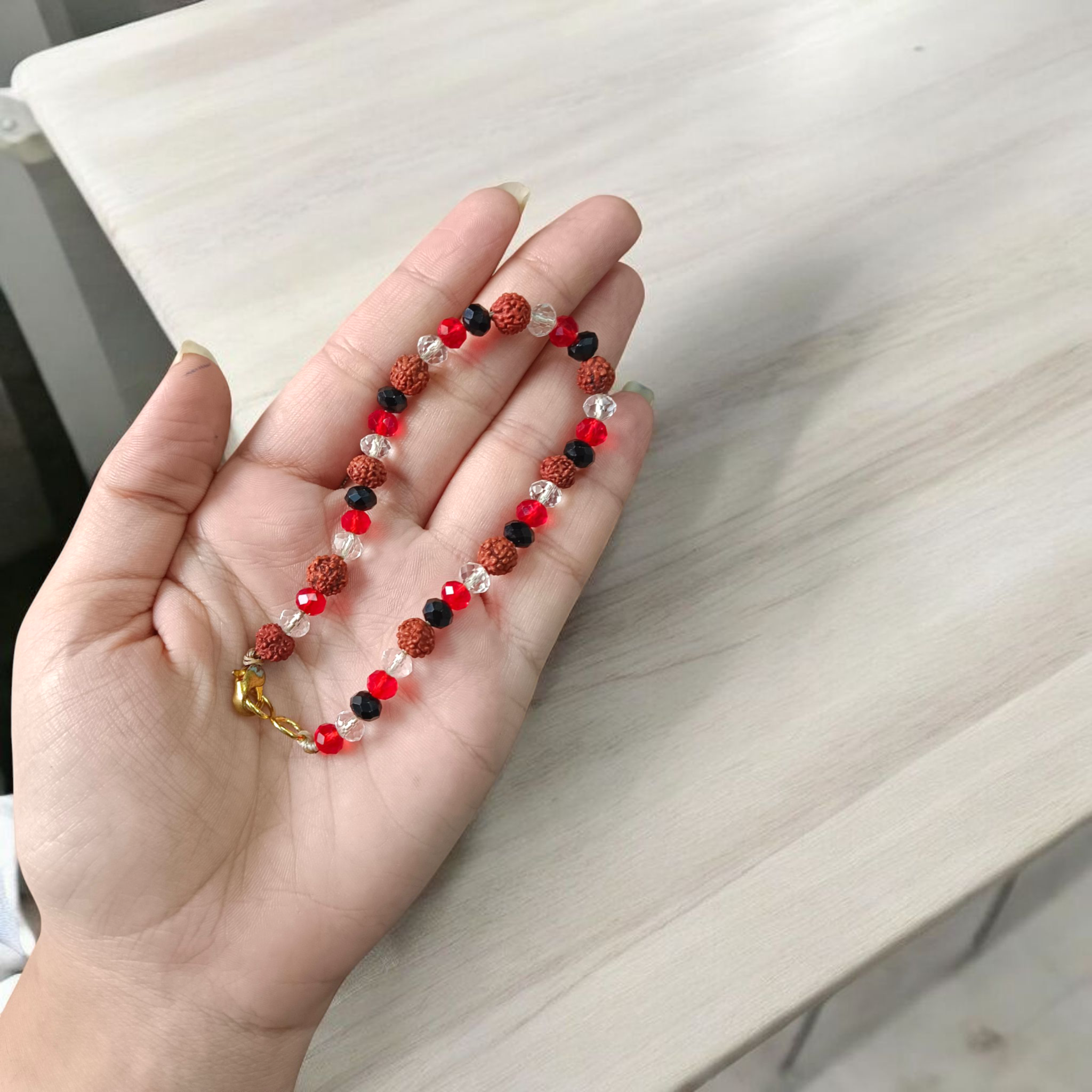 Nazar Battu Bracelet with Red, White, and Black Crystals for Unisex Wear – Protection from evil eye and negative energies