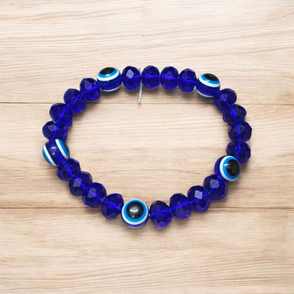 Nazar Suraksha Bracelet with Evil Eye Stone – Buri Nazar Protection & Root Chakra Healing Jewelry, Stretchable & Lab Certified