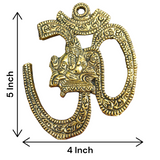 Om Wall Hanging in brass, 4×5 inches, decorative item for temple, office, home walls, and doors, symbolizing peace and spiritual energy