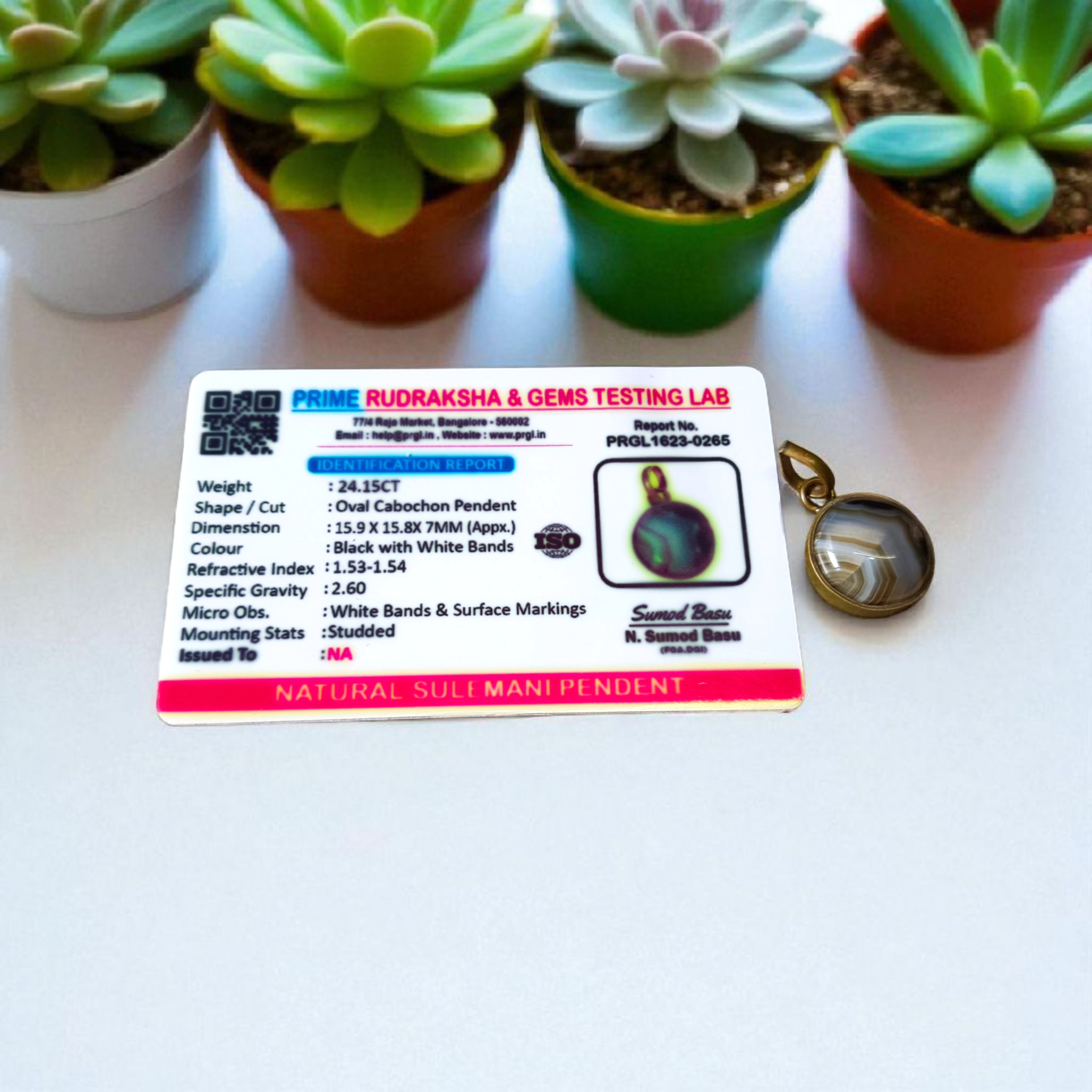 Original Black Sulemani Pendant - Lab Certified – Spiritual Jewelry for Focus and Emotional Stability