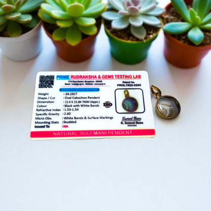 Original Black Sulemani Pendant - Lab Certified – Spiritual Jewelry for Focus and Emotional Stability
