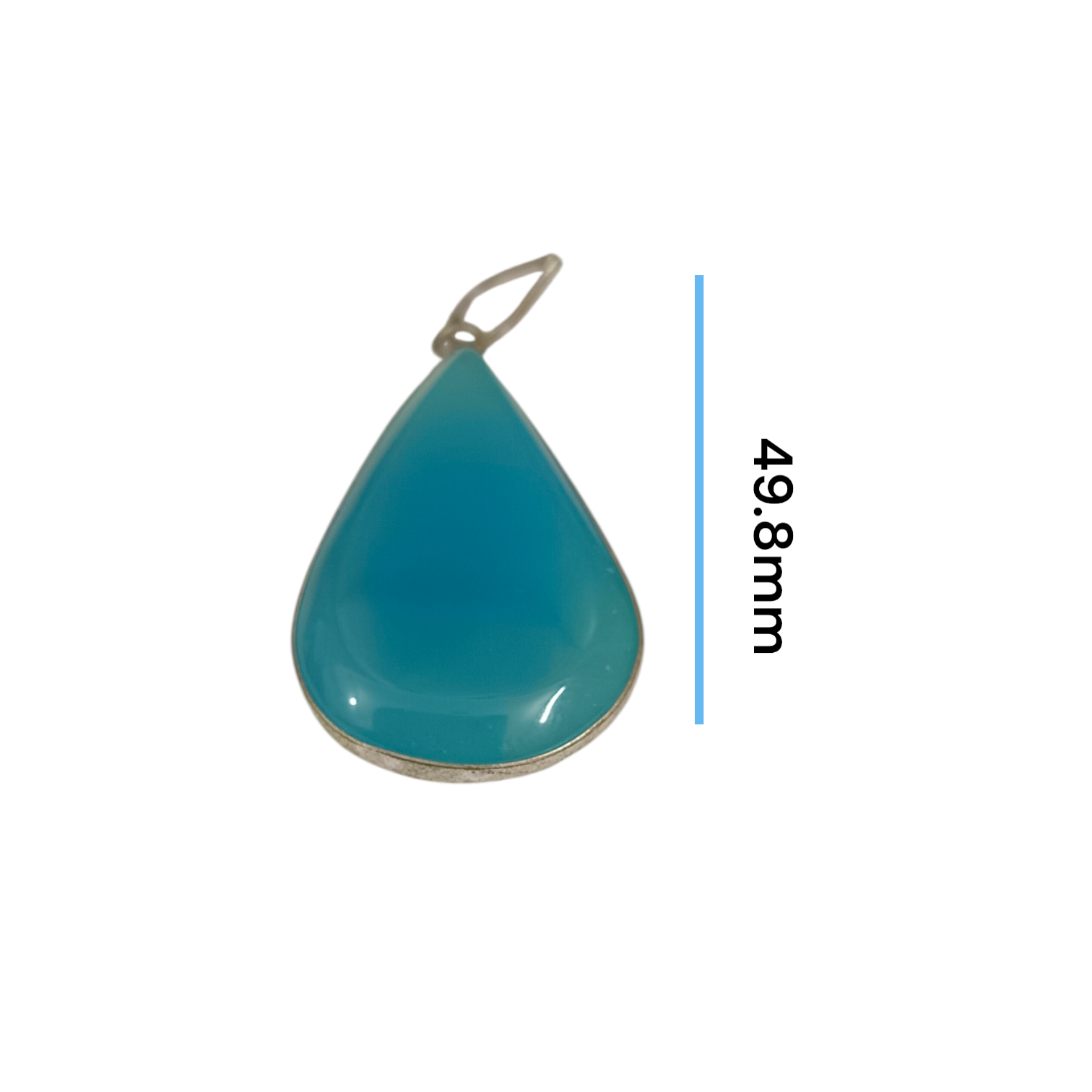 Original Firoza pendant with a vibrant turquoise hue, displayed on a necklace, highlighting its polished finish and elegant design.