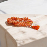 Original Hessonite Garnet Mala with 8mm natural beads in 108+1 and 27+1 variants for success, enemy protection, and spiritual energy
