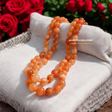 Original Hessonite Garnet Mala with 8mm natural beads in 108+1 and 27+1 variants for success, enemy protection, and spiritual energy