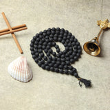 Original Lava Mala made of pure black lava beads for meditation and career stability – available in 27+1 and 108+1 bead variants