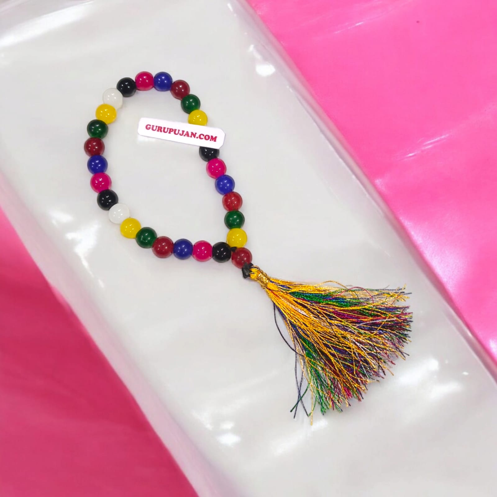Original Mix Agate Mala with multi-colored beads, lab-certified, available in 27+1, 54+1, and 108+1 beads, as well as a stretchable bracelet, for balance and harmony.