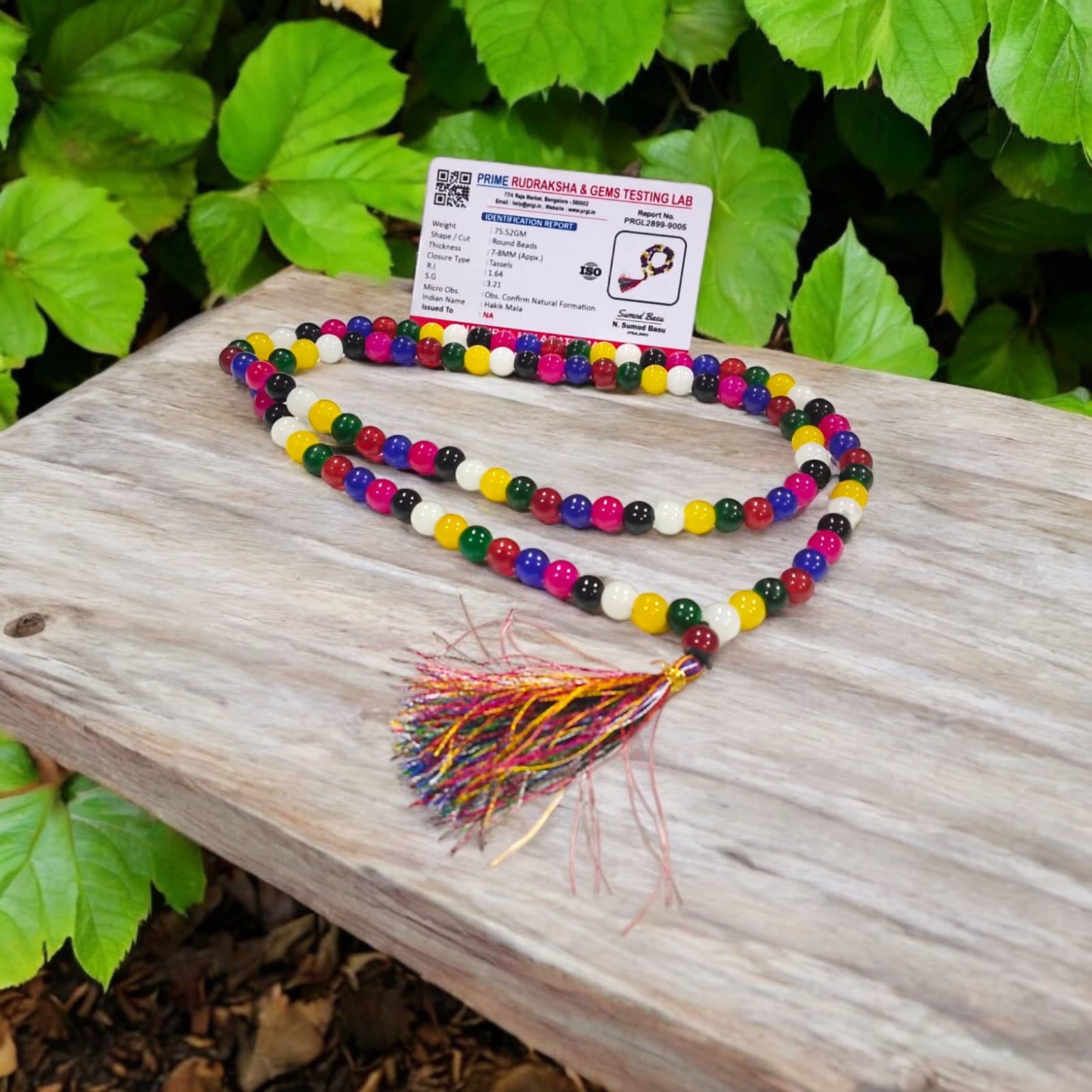 Original Mix Agate Mala with multi-colored beads, lab-certified, available in 27+1, 54+1, and 108+1 beads, as well as a stretchable bracelet, for balance and harmony.