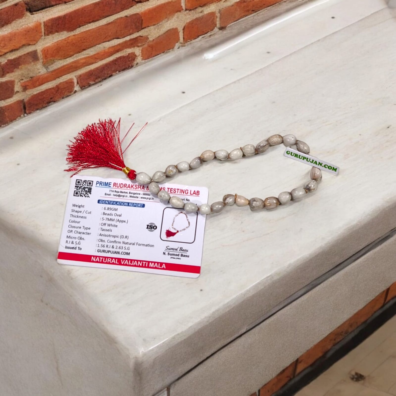 Original Vaijanti Mala with pure beads and lab certification for divine attraction and relationship improvement