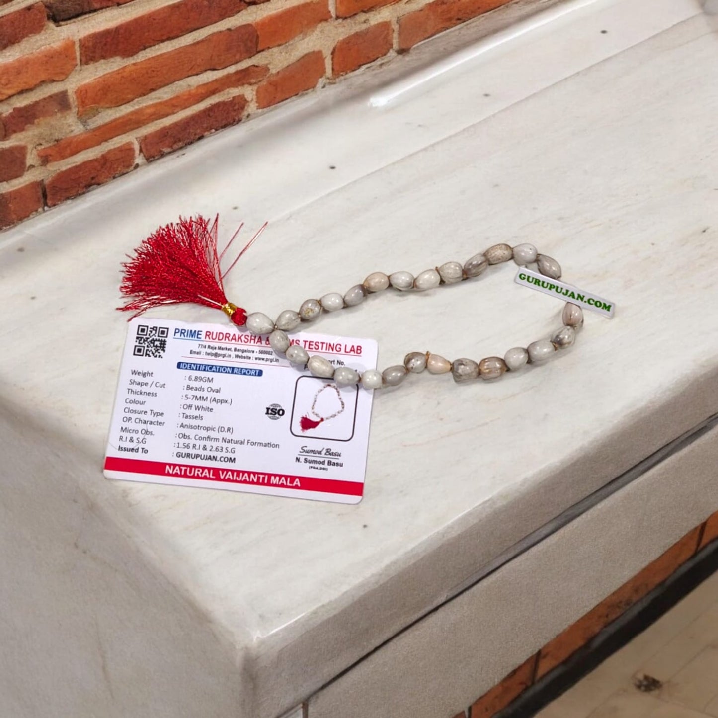 Original Vaijanti Mala with pure beads and lab certification for divine attraction and relationship improvement