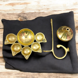 Panch Mukhi Jyot in Brass for Aarti and Spiritual Worship