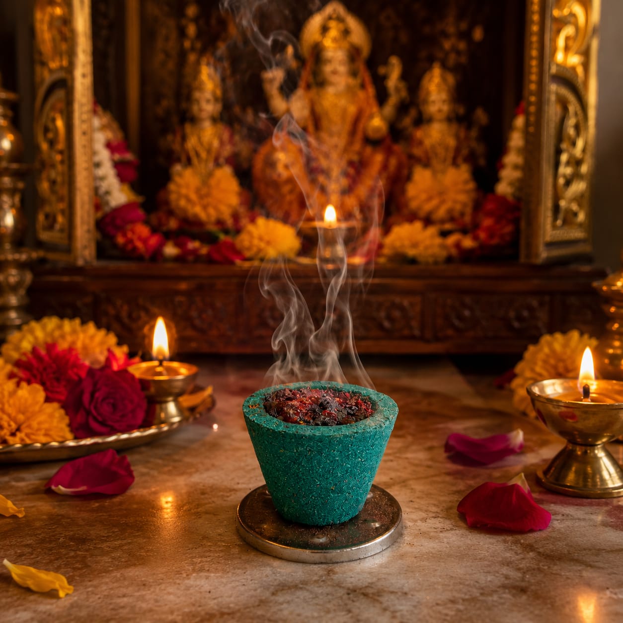 Panchamrut Sambrani Colorful Dhoop Cups for Daily Puja, Meditation, Temple Rituals and Home Fragrance by Gurupujan