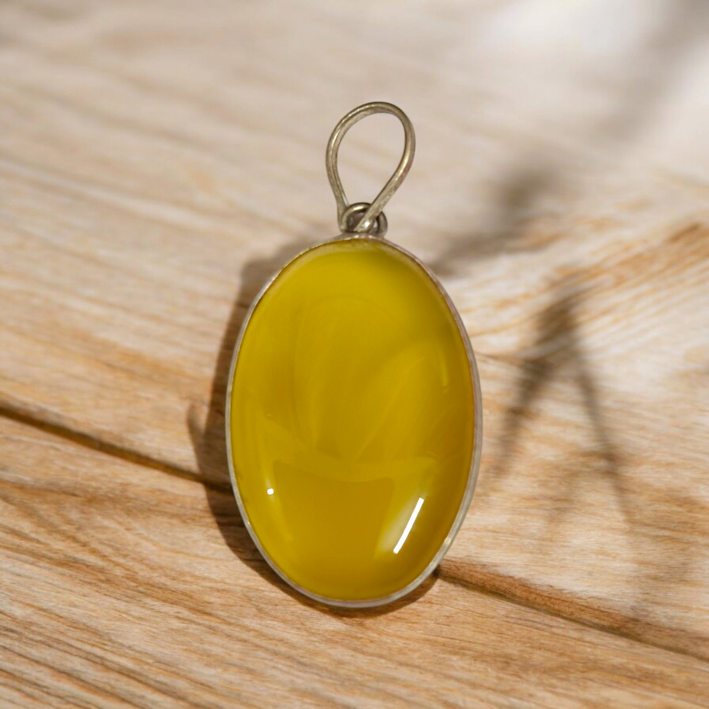 Natural Yellow Agate Pendant Peela Hakik Locket Lab Certified Spiritual Pendant