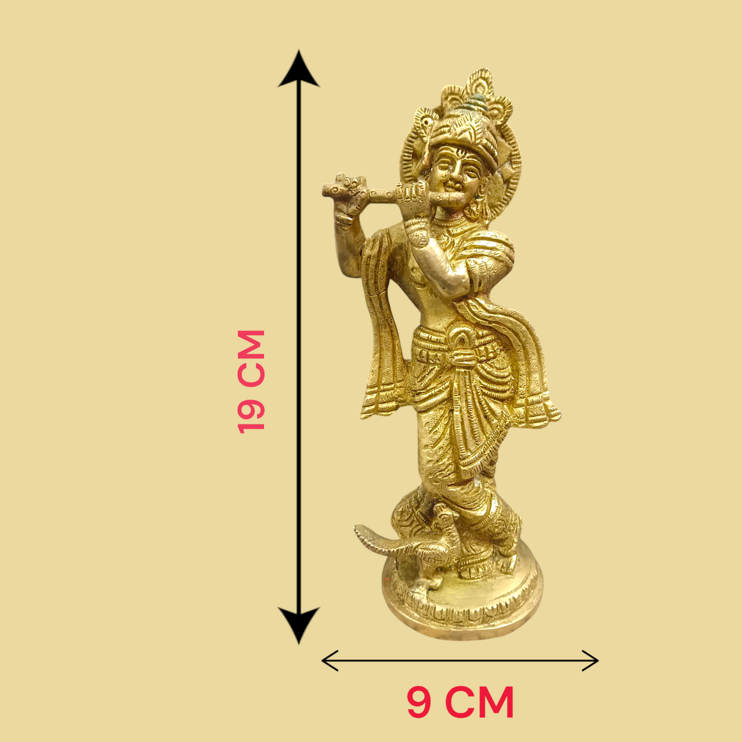 Brass Krishna Ji Murti | Thakur Ji Murti | Spiritual Idol for Home & Puja
