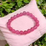 Pink Onyx Bracelet - Self-Trust, Self-Control, and Grounding – 8MM – Stretchable Bracelet