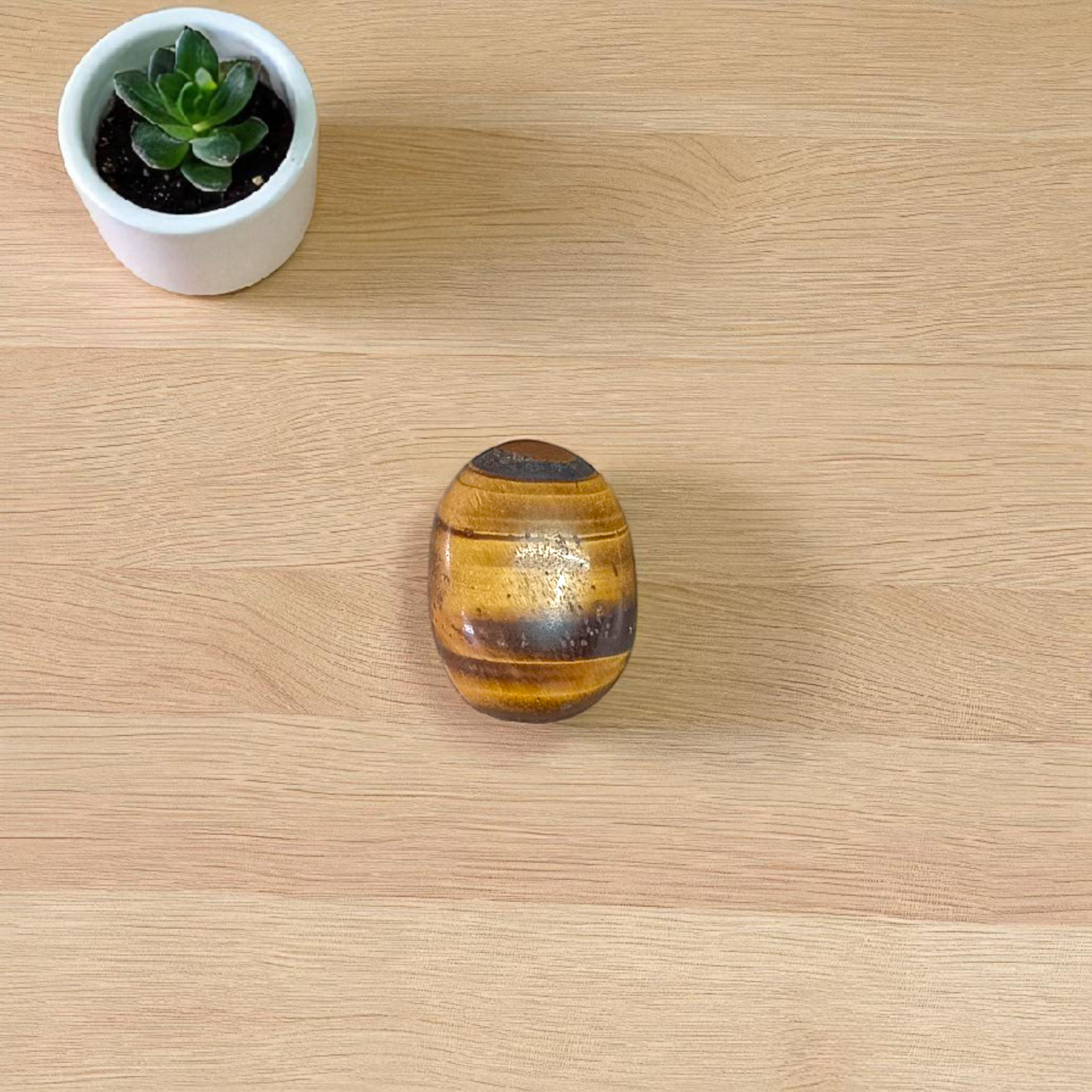 Polished Original Tiger Eye Stone&nbsp; with natural brown and golden bands, used for confidence, willpower, and meditation
