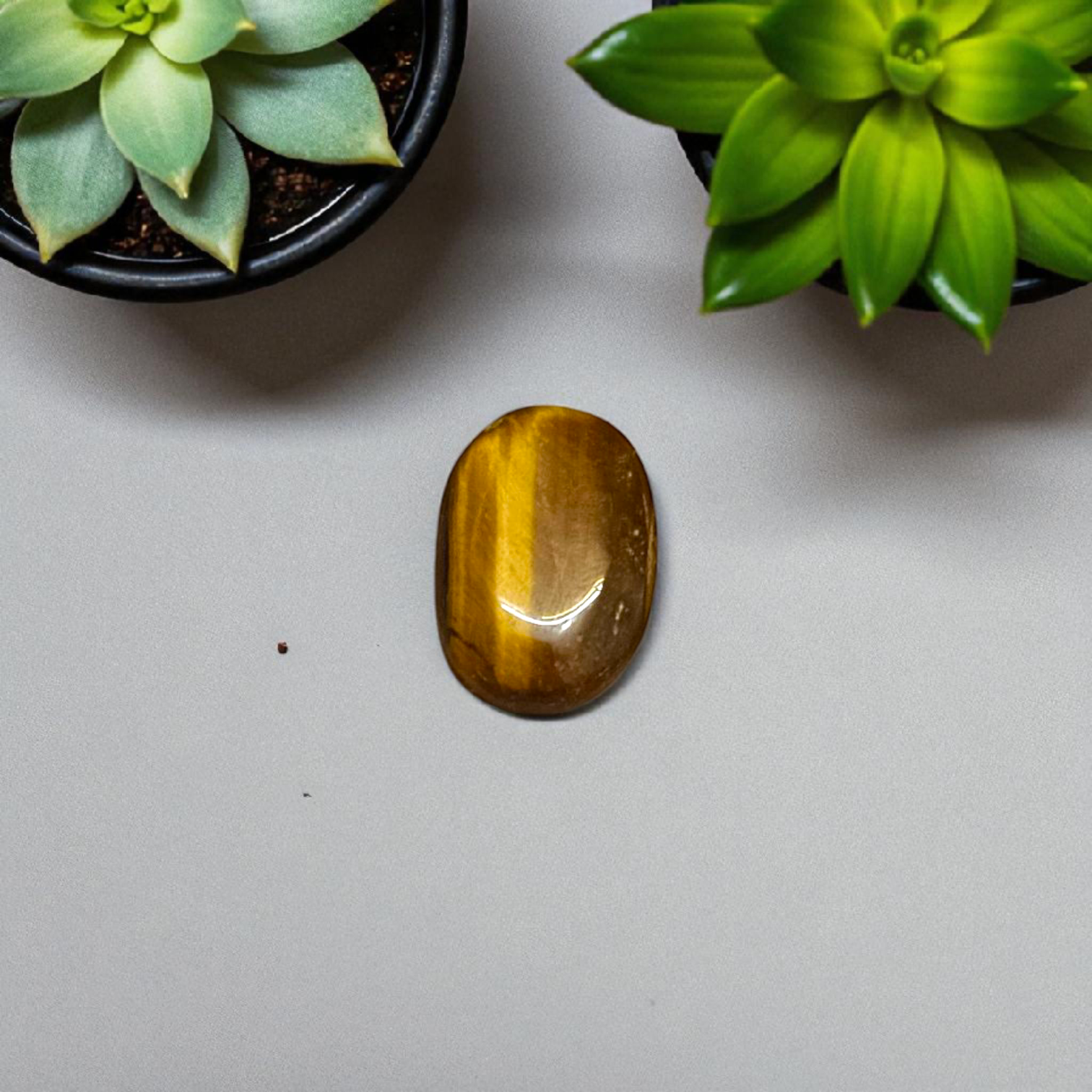 Polished Original Tiger Eye Stone&nbsp; with natural brown and golden bands, used for confidence, willpower, and meditation