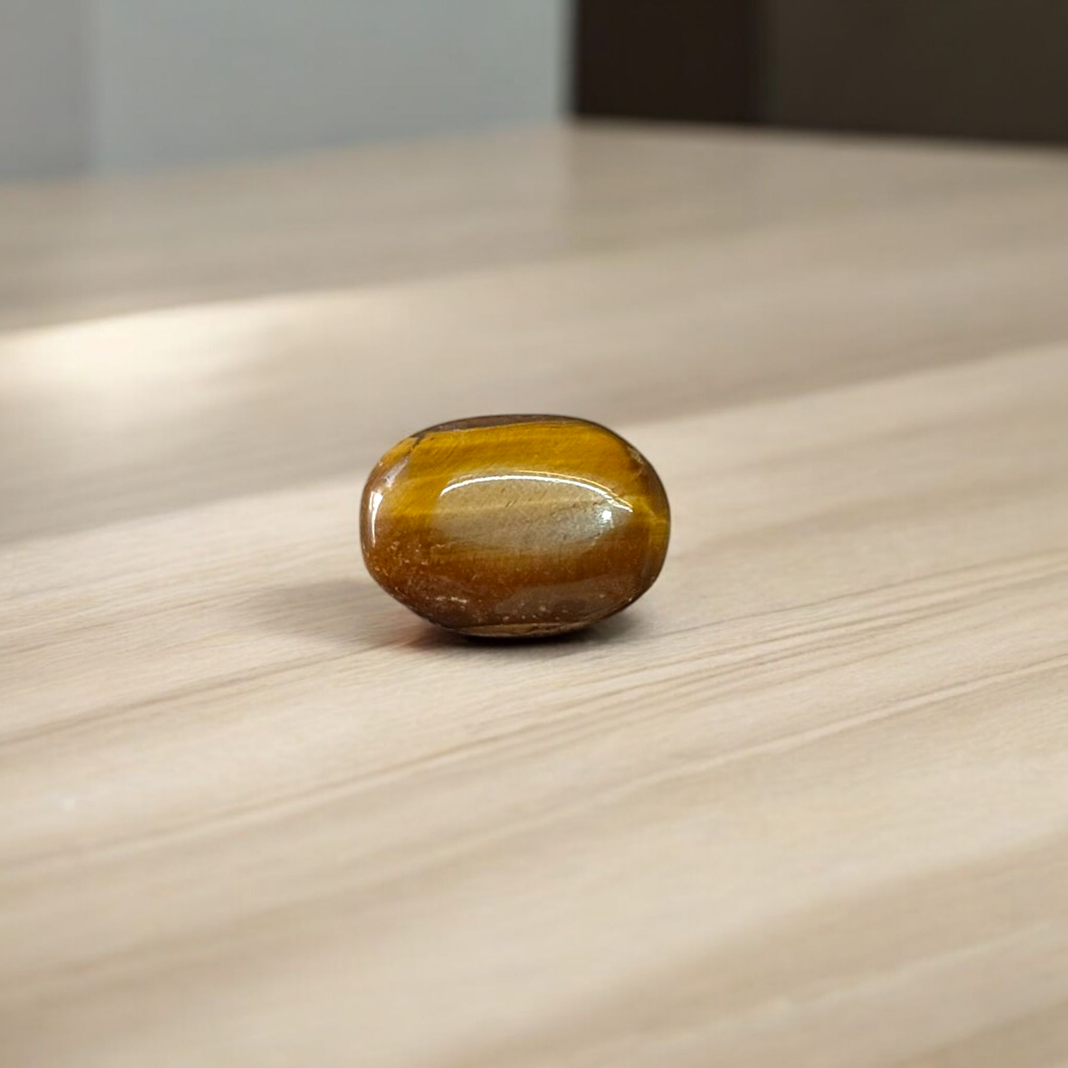 Polished Original Tiger Eye Stone&nbsp; with natural brown and golden bands, used for confidence, willpower, and meditation