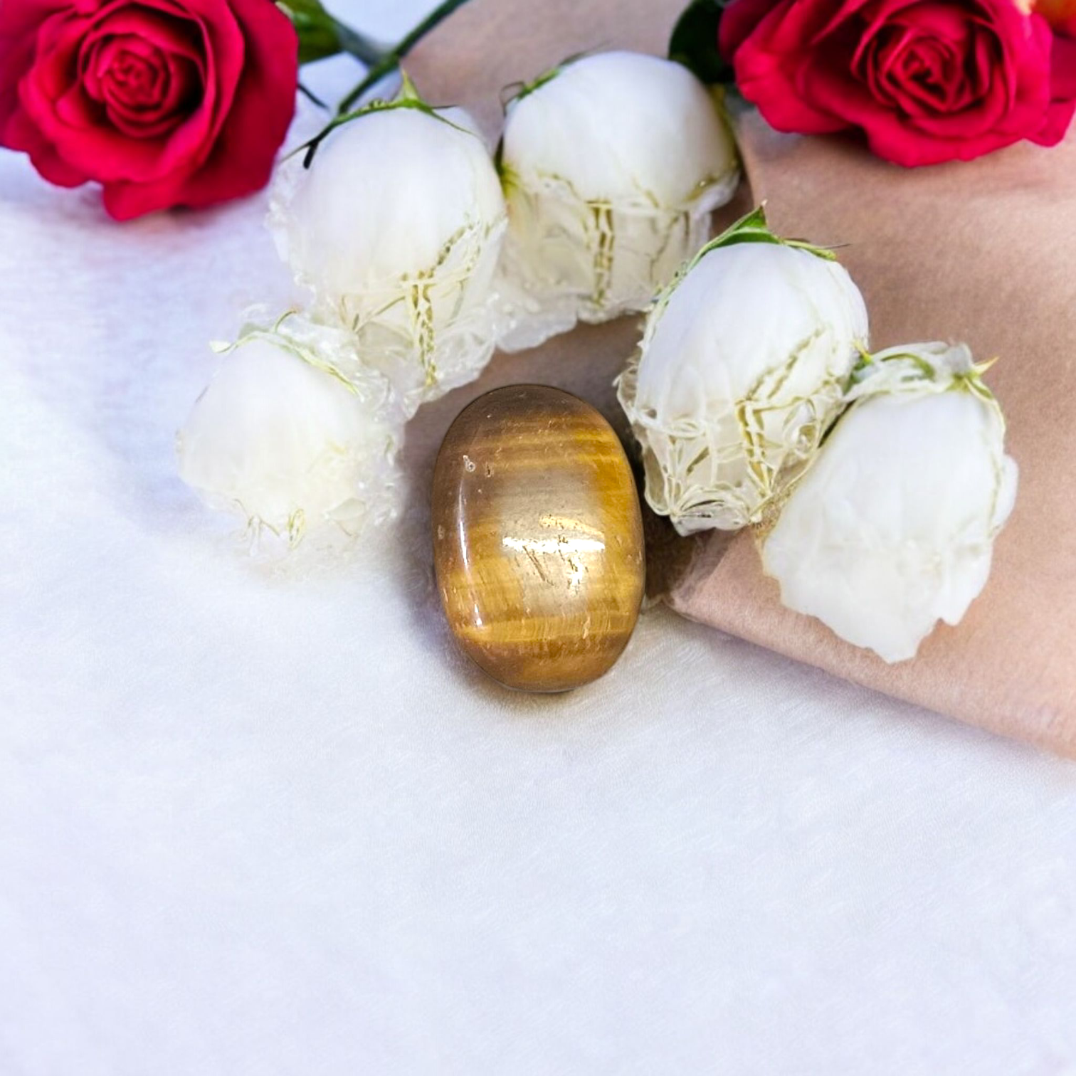 Polished Original Tiger Eye Stone&nbsp; with natural brown and golden bands, used for confidence, willpower, and meditation