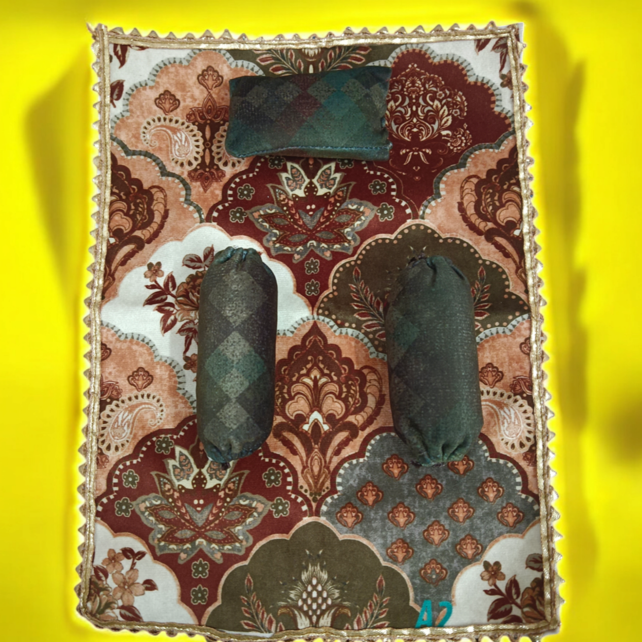 Premium Bedsheet with Pillow and Blanket for Laddu Gopal idols, designed for size 0-6 No. idols, offering a luxurious and divine resting place for your Krishna idol.