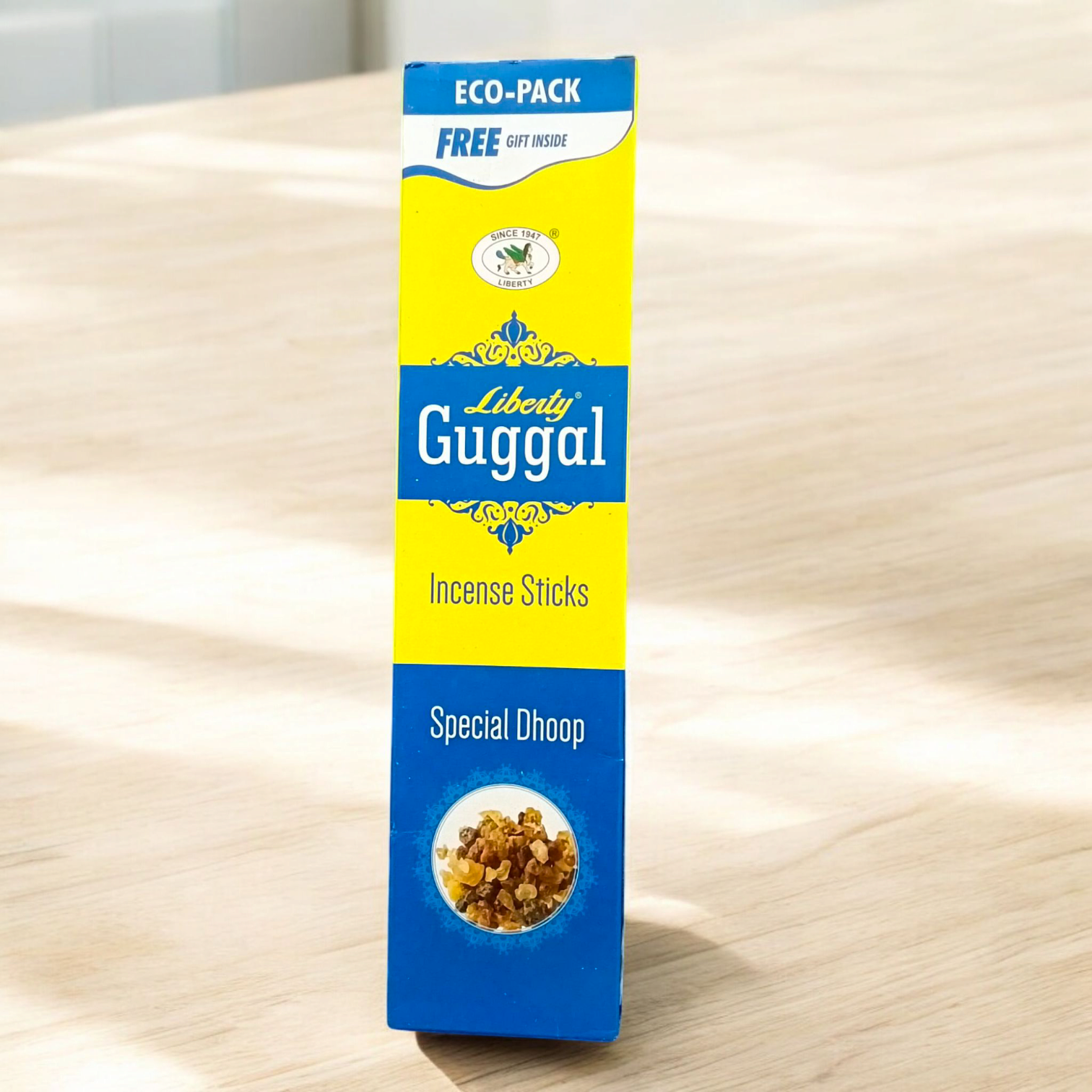 Premium Guggal Incense Sticks with soothing aroma for purifying your space, enhancing focus, and promoting peace. Free gift inside.