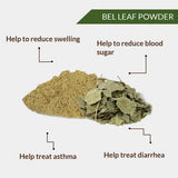 Pure Bel Patta Powder, made from Bael leaves, for spiritual rituals, health benefits, and Ayurvedic use.