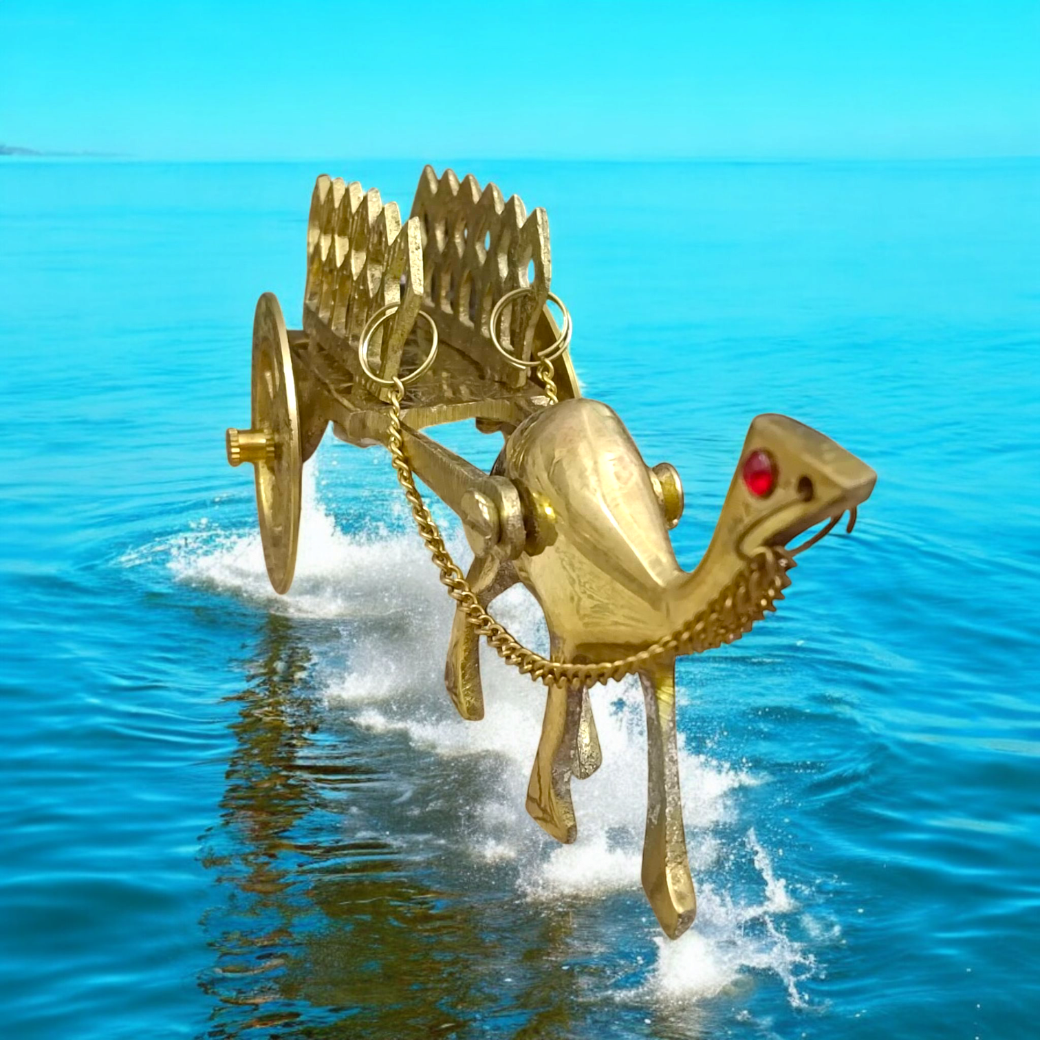 Pure Brass Camel Handicraft, a beautifully crafted camel figurine with detailed design, perfect for home decor or as a collectible item.

