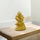 Pure Brass Ganesh Ji Idol with Traditional Design for Home, Office, or Temple Use