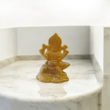 Pure Brass Ganesh Ji Idol with Traditional Design for Home, Office, or Temple Use