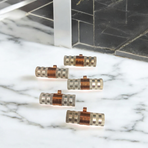 Pure Copper & Silver Taweez Set of 5 with Free Bhojpatra Sheet