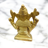 Pure brass statue of Lord Ganesha, intricately designed with details symbolizing wisdom, prosperity, and the removal of obstacles.